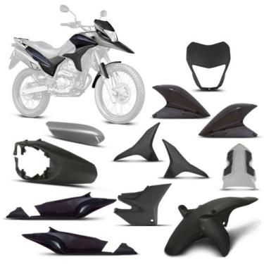 Imagem de Kit Carenagem 9 Peças Cromo Forte Moto Honda XRE 300 2010 a 2012 Subst
