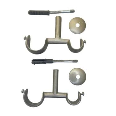 Imagem de Kit 2 Suporte Duplo Alumínio Varão para Teto 19/28mm - ART DECORAR, FO