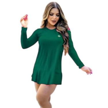 Imagem de Saída de Praia Uv 50+ Vestido Manga Longa Proteção Solar do P ao EXG -