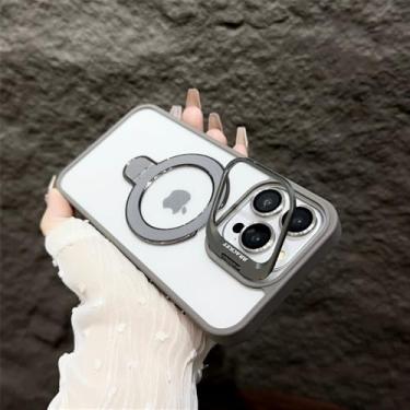 Imagem de HPQWN Capa transparente Candy Phone Case para iPhone 11 12 13 14 15 16 Pro Max Plus à prova de choque Clear Bumper Cases Cover, cinza, para iPhone 12Pro Max