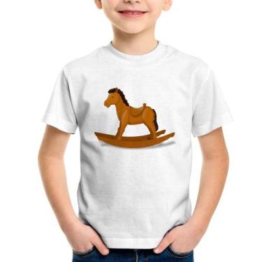 Imagem de Camiseta Infantil Cavalinho De Pau - Foca na Moda, Branco, 6