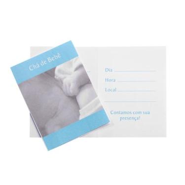 Imagem de Convite Festa Chá De Bebê Menino Azul 10 Uni Regina Festas