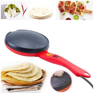 Imagem de Máquina de Crepe Elétrica antiaderente, 600W, 110v, SNOW KEYCHAIN, Vermelho