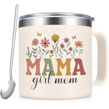 Imagem de Qtencas Presentes de mãe para meninas, presentes de mãe para o dia das mães, presente de dia das mães da filha, caneca de café isolada para mamãe 400 ml, presente de aniversário e Natal para a nova
