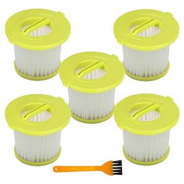 Imagem de Pacote com 5 filtros HEPA de substituição para modelos de aspirador manual Ryobi 18V ONE+ PCL700 PCL704 PCL705, compare com a peça # A32F05N, A32HF00, HAHV33, BH57400V
