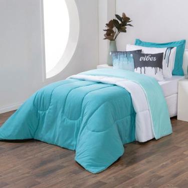 Imagem de Kit 5 Pçs Edredom Solteiro Colorful Linho e Hipercal 400 Fios - MR Enx