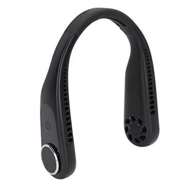 Imagem de Ventilador de pescoço pendurado, ventilador de carregamento USB mãos livres, ventilador portátil de ar condicionado, ventilador sem lâminas de resfriamento ultra silencioso com 3 velocidades, ângulo ajustável, vento forte, bateria de longa duração (preto)