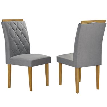 Imagem de Kit 2 Cadeiras Paris em Veludo Estofadas Cel Móveis Cor Grafite