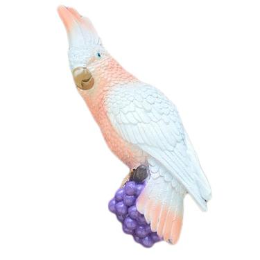 Imagem de POYUFRG Estátuas de papagaio de parede de jardim, escultura de pássaro de simulação, estatuetas de arte feitas à mão à prova d'água ao ar livre decoração de árvore para enfeites de pátio gramado