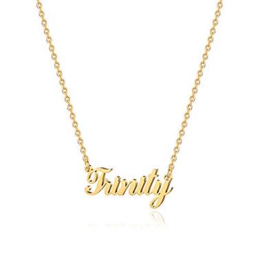 Imagem de Hidepoo Colar com nome personalizado – Colar com pingente de nome de aço inoxidável, corrente delicada com nome de letra, joias personalizadas, presentes para mulheres, Metal