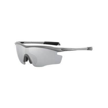 Imagem de Óculos de sol para ciclismo esportivo, óculos de sol inteiriços de meia armação, óculos de sol para ciclismo ao ar livre, à prova de vento e à prova de UV (folha de mercúrio com