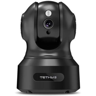 Imagem de Câmera de segurança sem fio tethys 1080P Interior Trabalho com Alexa Pan/Tilt WiFi Smart ip Camera Dome Surveillance System w/Night Vision, Motion Det