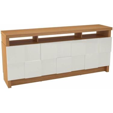 Imagem de Buffet Ornato Quadriculado com 2 Portas e 2 Gavetas cor Freijo com Off White 1,76 mt (larg) - 55519
