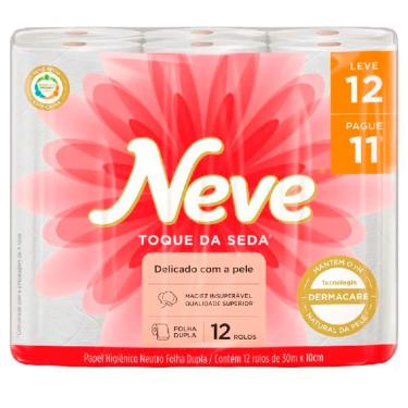 Imagem de Papel Higiênico Folha Dupla 30m com 12 Rolos Neve