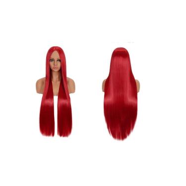Imagem de Peruca Longa Erza Scarlet Vermelha Chidori Yoshino Cosplay