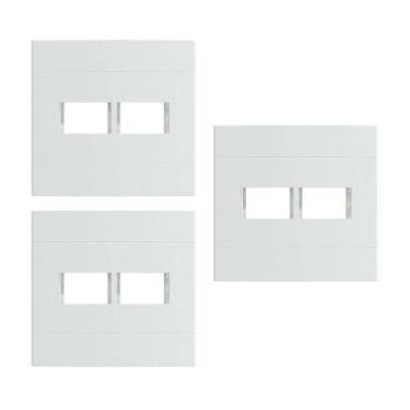 Imagem de Kit 3 Placa 4x4 2 Mód Branco Lunare Up Schneider S421420