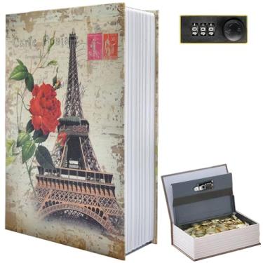 Imagem de SAFEParis Cofre para livros com cadeado de combinação, seguro para desvios, cofre oculto vintage para decoração, caixa de armazenamento secreta para decoração de estante de café e escritório em casa