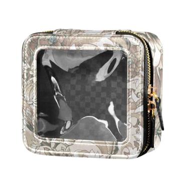 Imagem de Fitrendlovey Bolsa organizadora espaçosa de couro PU com claraboia e zíper para cosméticos em movimento, T6, one size
