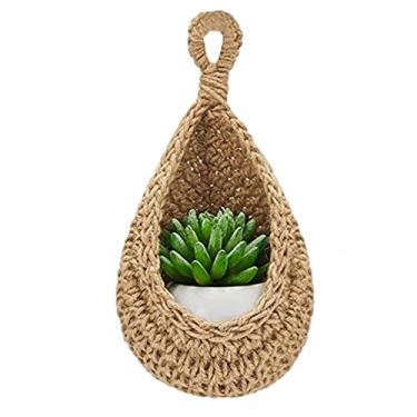 Imagem de Cestas de armazenamento penduradas cesta de frutas pendurada para armazenamento de vegetais cesta de parede cesta de armazenamento de juta cestas de frutas para cozinha, restaurante, plantadores de