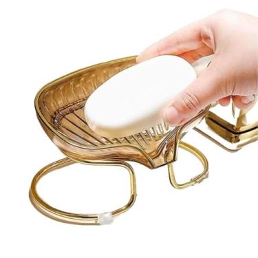 Imagem de Saboneteira De Pia Escorra A Caixa De Sabão Para Banheiro Com Suporte metal(kit 2 pçs(ouro))