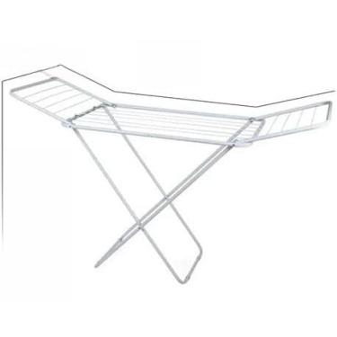 Imagem de Varal de chão com e sem abas Slim Arame de chão Varal para roupas - ESCOLHA O MODELO E TAMANHO(COM ABAS SLIM BRANCO MOR)