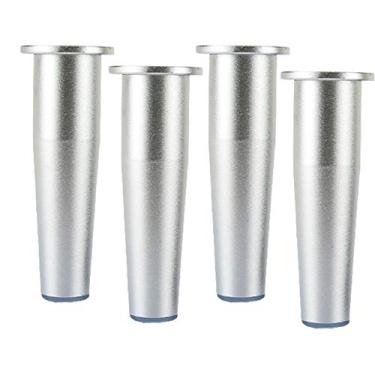 Imagem de Perna de móveis 4 peças de pernas ajustáveis, pé de suporte de sofá de mesa de alumínio, pernas de armário de banheiro, pés de mesa de centro de tubo redondo, pernas de suporte de TV, pernas de