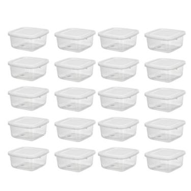 Imagem de Jogo 20 potes quadrados fitness, kit 20 potes mini, Conjunto 20 potes 