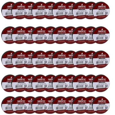 Imagem de Kit atacado 50 fita isolante sibratec preta de 19mm x 10mt