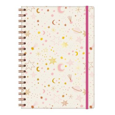 Imagem de Caderno Wire-o Lua e Estrelas A5 80 Folhas Redoma Pautado