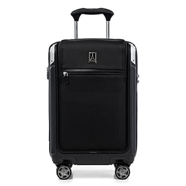Imagem de Travelpro Mala de mão Platinum Elite expansível com trava TSA para rodas giratórias rígidas de policarbonato, preto sombra, mala de mão com bolso para laptop 53,3 cm, Preto