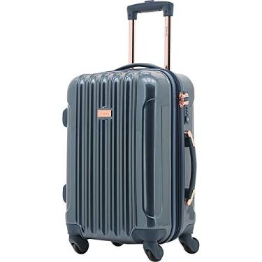 Imagem de kensie Mala feminina Alma Hardside Spinner, Azul-escuro, Carry-On 20-Inch, Mala giratória Alma Hardside