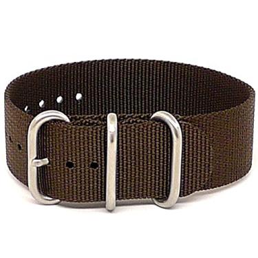 Imagem de Da Luca Pulseira de relógio militar de nylon balístico - marrom (fivela fosca): 18 mm