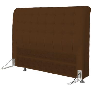 Imagem de Cabeceira Dama 1,95 Cm Cama Box King Size Suede Marrom