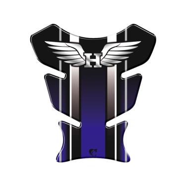 Imagem de Adesivo Protetor De Tanque Moto Honda Asa Preto Azul
