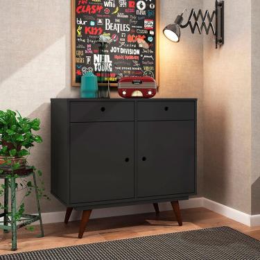 Imagem de Aparador Buffet Retrô 90 Olivar - Cor: Preto