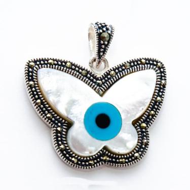 Imagem de Pingente Olho Grego Borboleta Prata 925