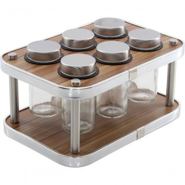 Imagem de Kit Porta Temperos Condimentos 6 Potes Com Suporte