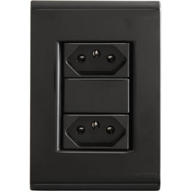 Imagem de Conjunto 4x2 Com 2 Tomadas 2p T 20 A 250 V Tramontina Liz Grafite