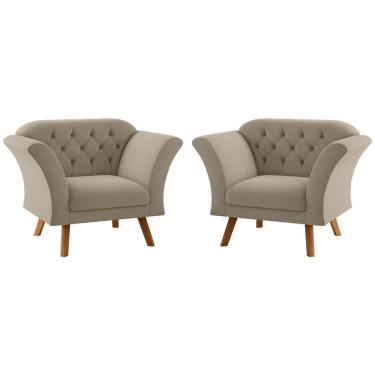 Imagem de Conjunto Poltrona Decorativa Roseira Inca Castor