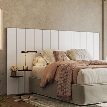 Imagem de Cabeceira Aurora Modulada Cama Box Casal-queen-king 2,40m 12 Módulos Branco