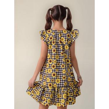 Imagem de Vestido Xadrez Infantil Festa Junina Luxo Quadrilha Moda - Se tu Bençã