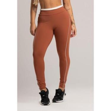 Imagem de Calça Legging Cós de Vira Cintura Alta Feminina Poliamida Mvb Modas-Feminino