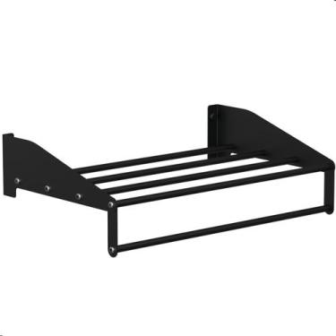 Imagem de Suporte Para Toalha de Banho Toalheiro Hotel Preto Tallin - CromoShop 