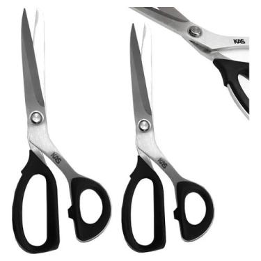 Imagem de 2 Tesouras Reforçada Corpo Inteiro Aço 24cm 230gr 21cm 200gr - NoBrand