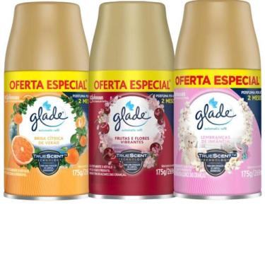 Imagem de Combo Odorizador de Ambiente Glade Refil Automatic 269ml, Laranja/Verm