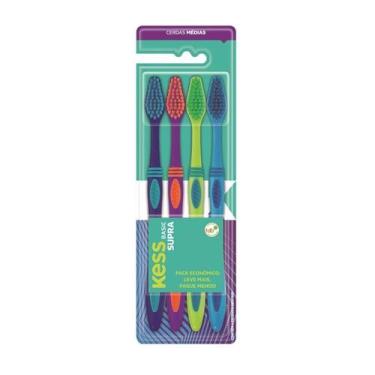Imagem de Escova Dental Kess Basic Supra Média 4 unidades
