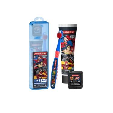 Imagem de Kit Premium Infantil Viagem Liga da Justiça c/ Escova + Gel Dental + F
