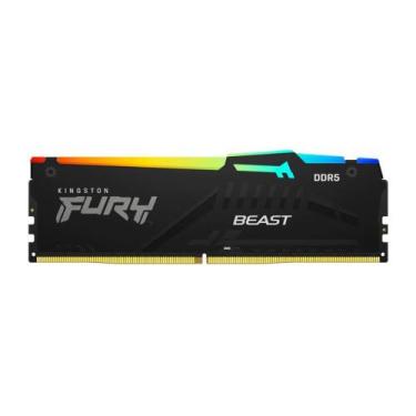 Imagem de Memoria kingston fury beast black rgb 16gb ddr5 5200mhz kf552c40bba-16
