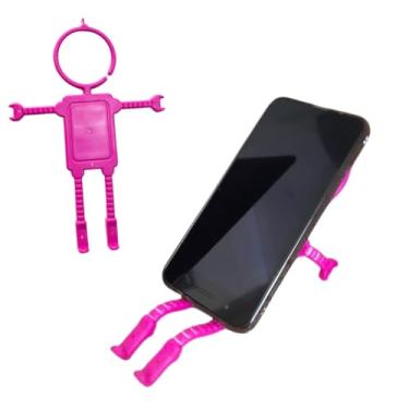 Imagem de Suporte de Celular e Notebook Bonequinho Multiúso - Cor: Rosa