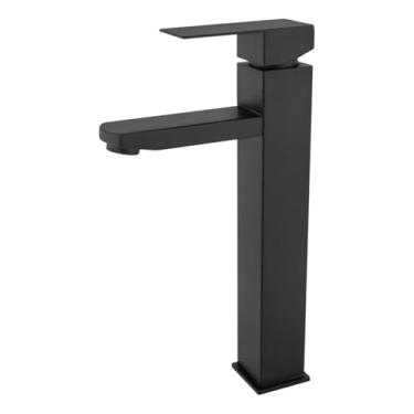 Imagem de Torneira Banheiro Luxo Moderno Quadrada 1/4 Volta 304 Inox Aço Prata Bancada Pia Banheiro (Prata)